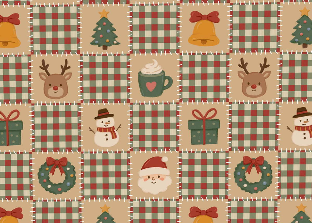 Merry Checkmas Dog Bandana