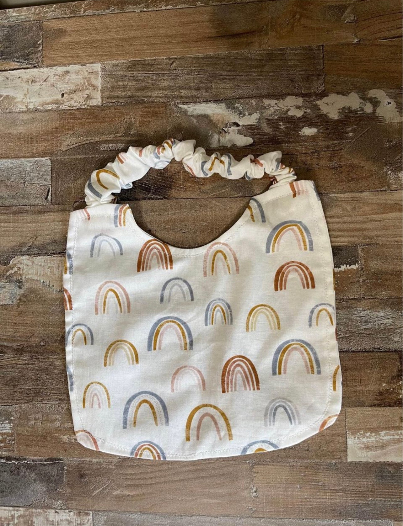 Boho Rainbow Scrunchie Baby Bib
