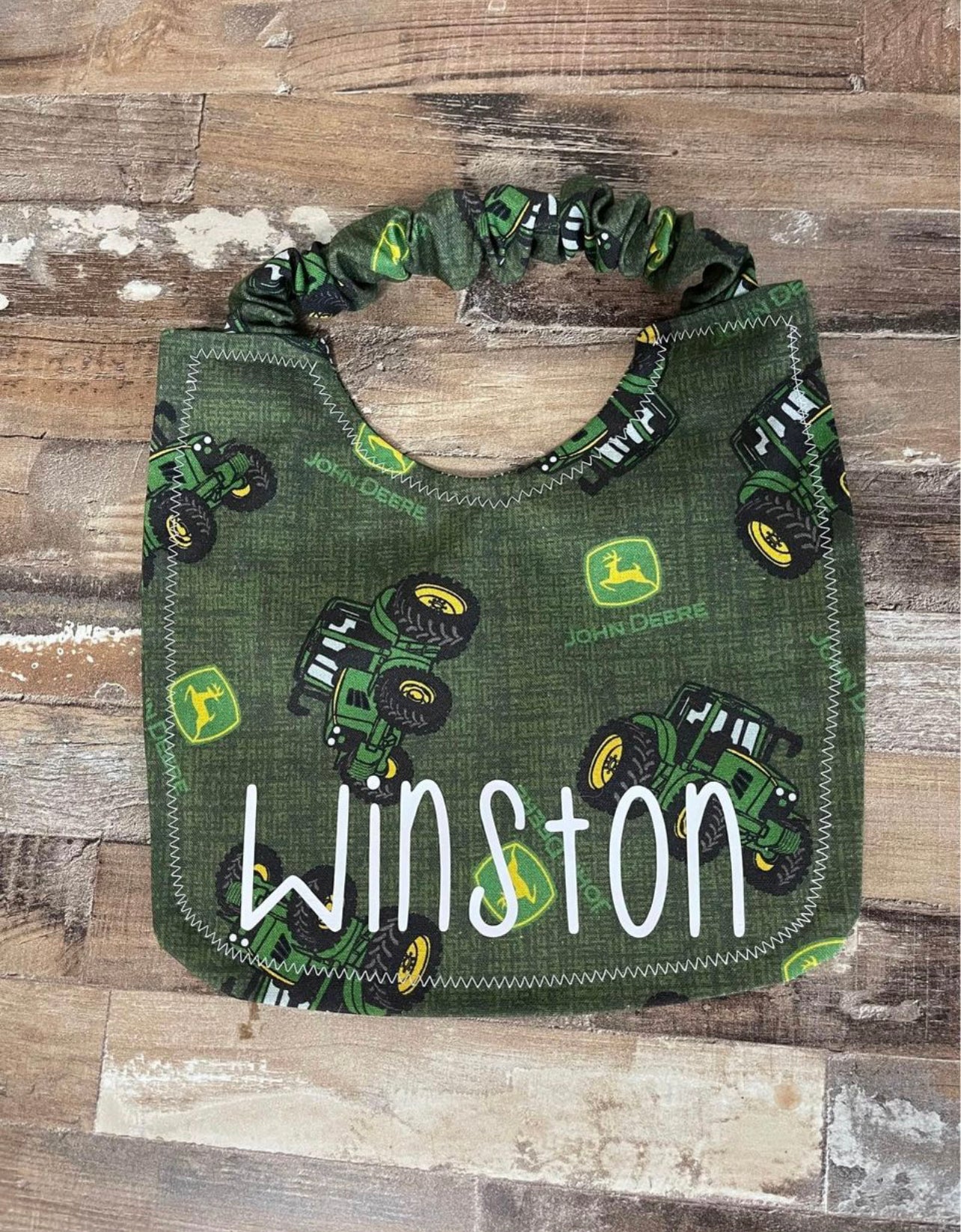 John Deere Scrunchie Baby Bib