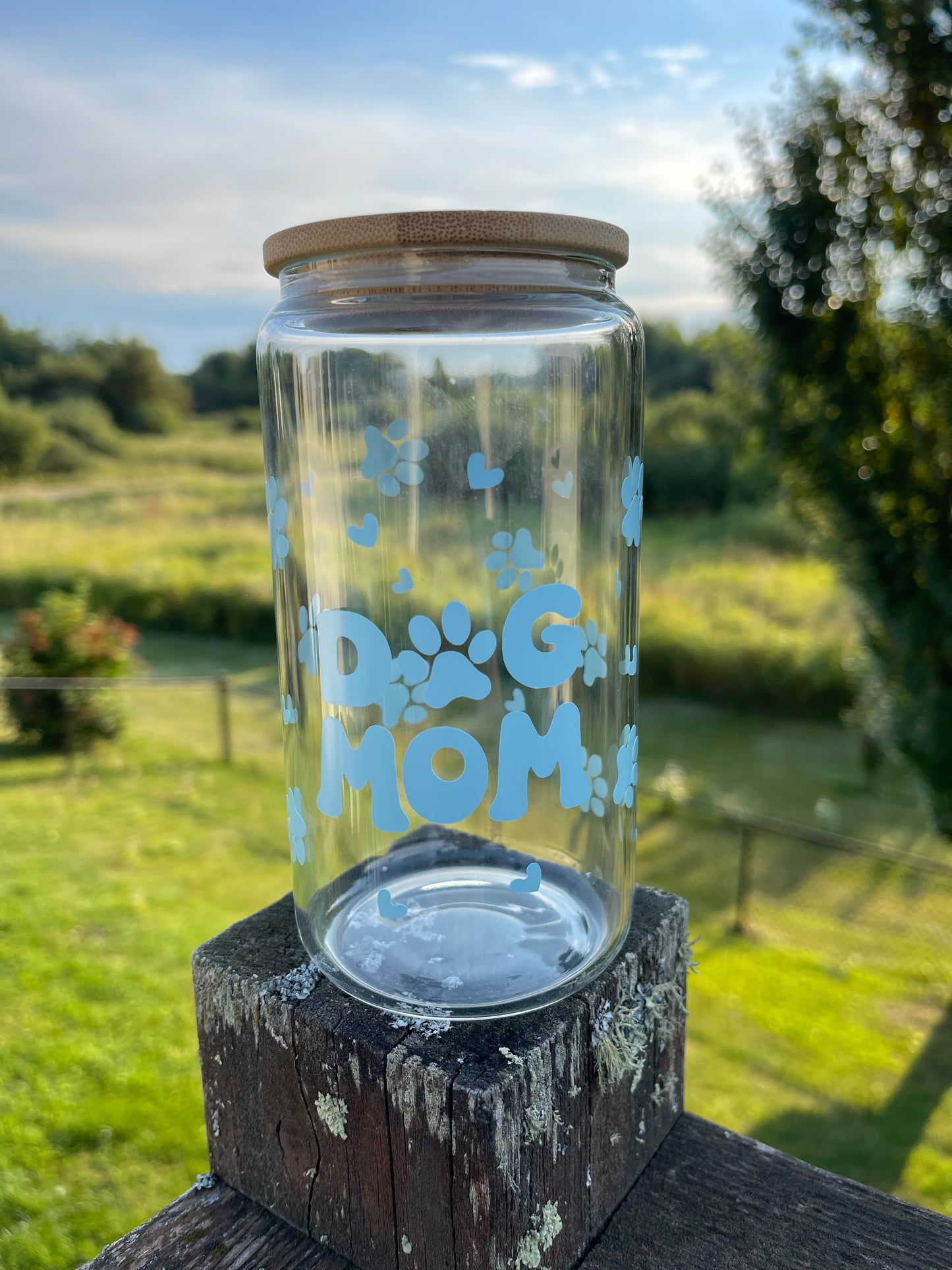 Dog Mom Glass Cup