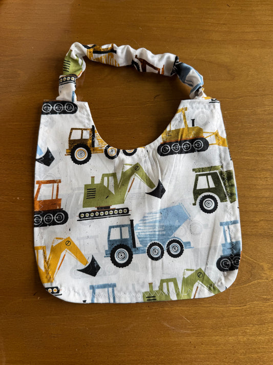 Construction Trucks Scrunchie Baby Bib