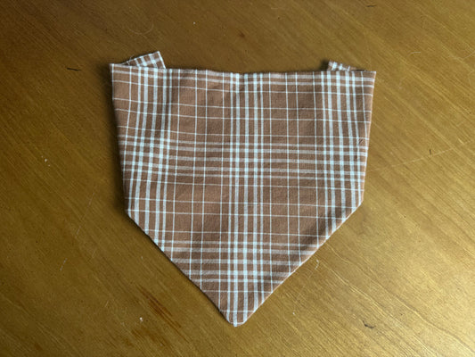Toasted Pecan Plaid Dog Bandana