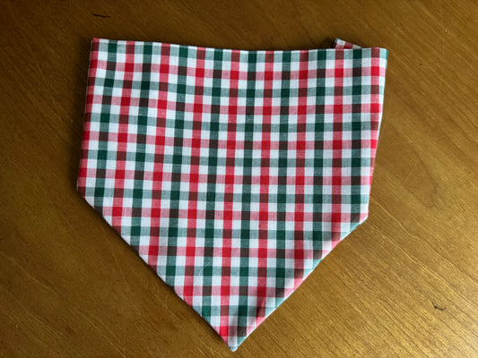 Christmas Plaid Scrunchie Dog Bandana