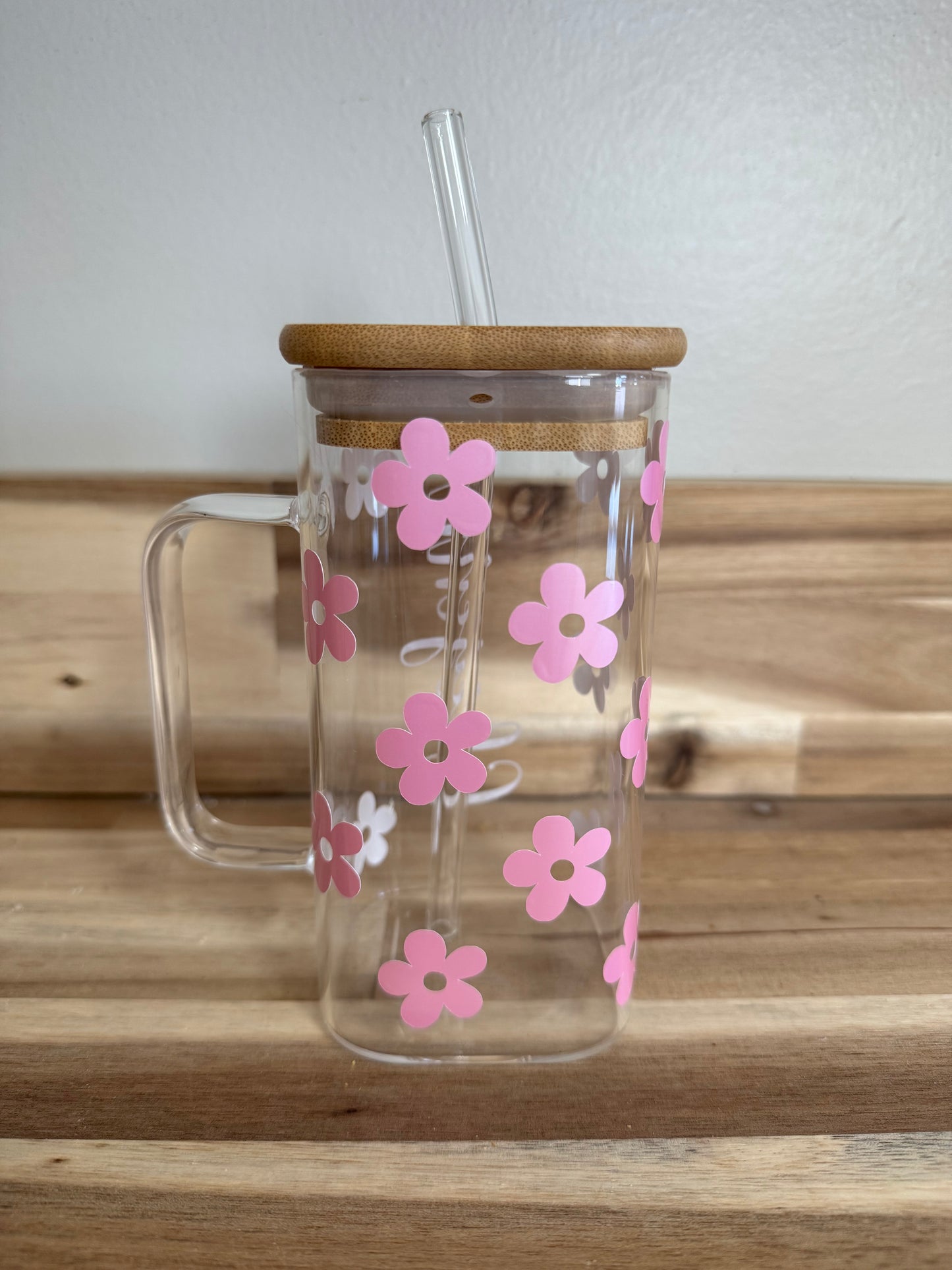 Flower Square Glass Cup