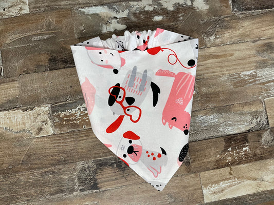 Valentine’s Dogs Scrunchie Dog Bandana - SMALL