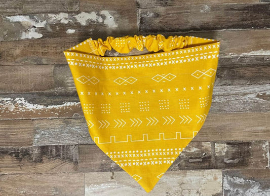 Mustard Mudcloth Dog Bandana