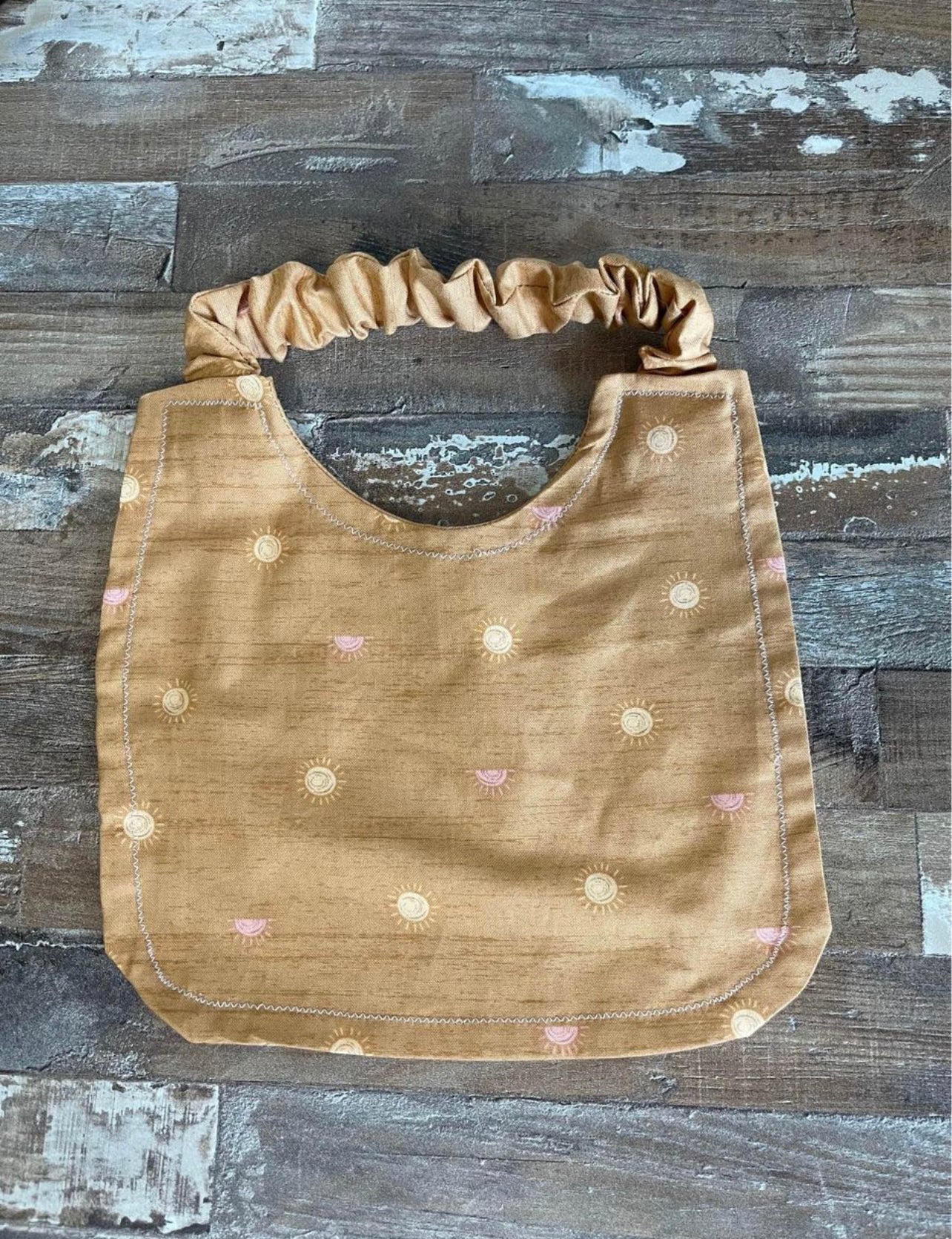 Boho Mustard Sun Scrunchie Baby Bib