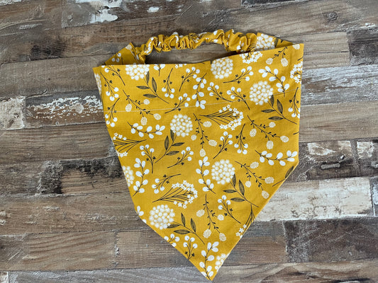 Mustard Yellow Floral Dog Bandana